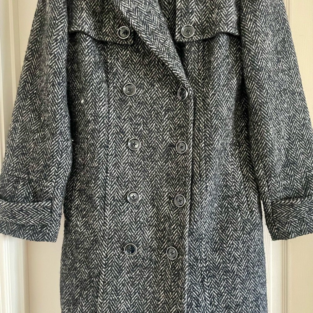 MICHAEL by Michael Kors Herringbone Double Breasted Trench Coat - Picture 4 of 10